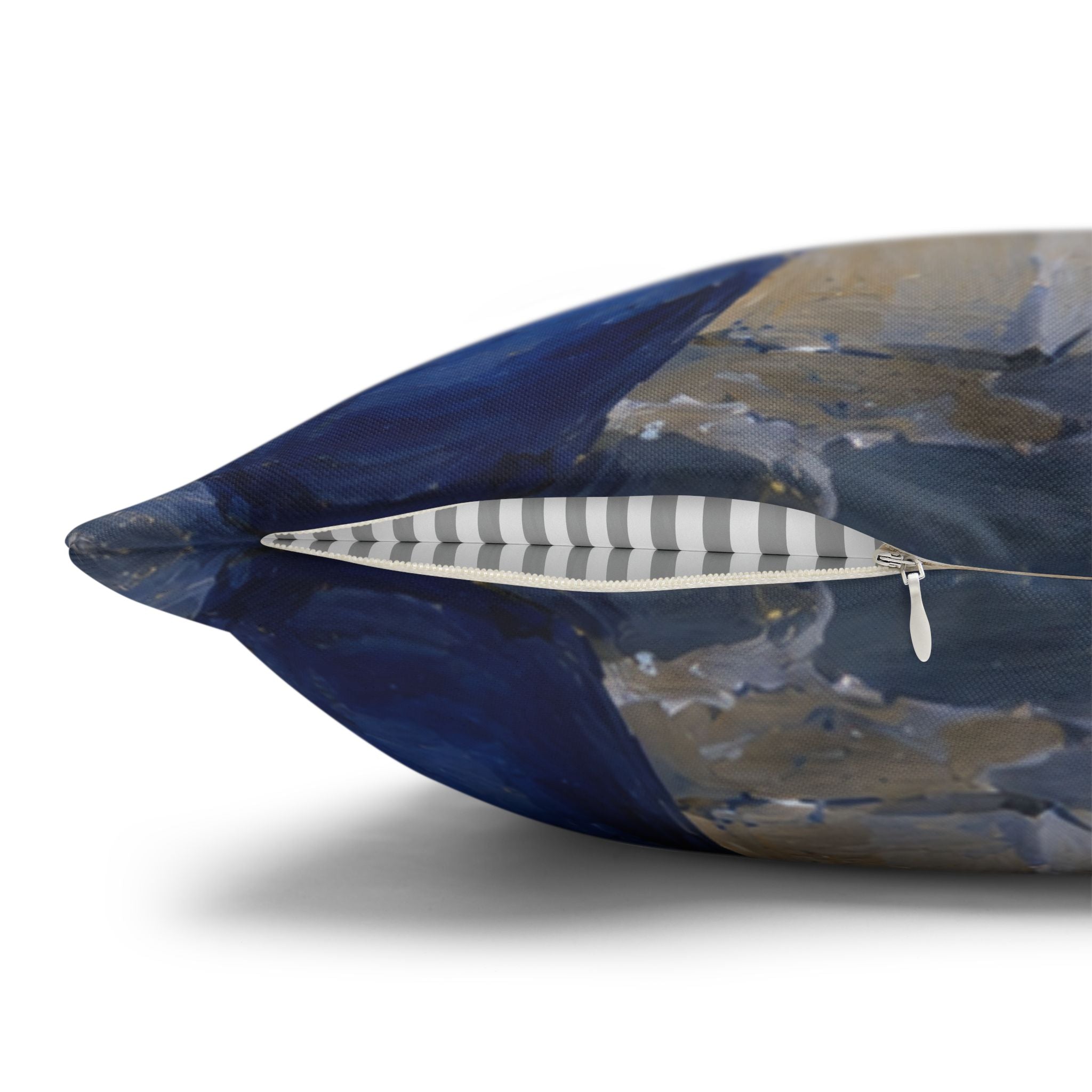 Greek Island Street Pillow Cover | Blue White Sea View Art | Mediterranean Decor