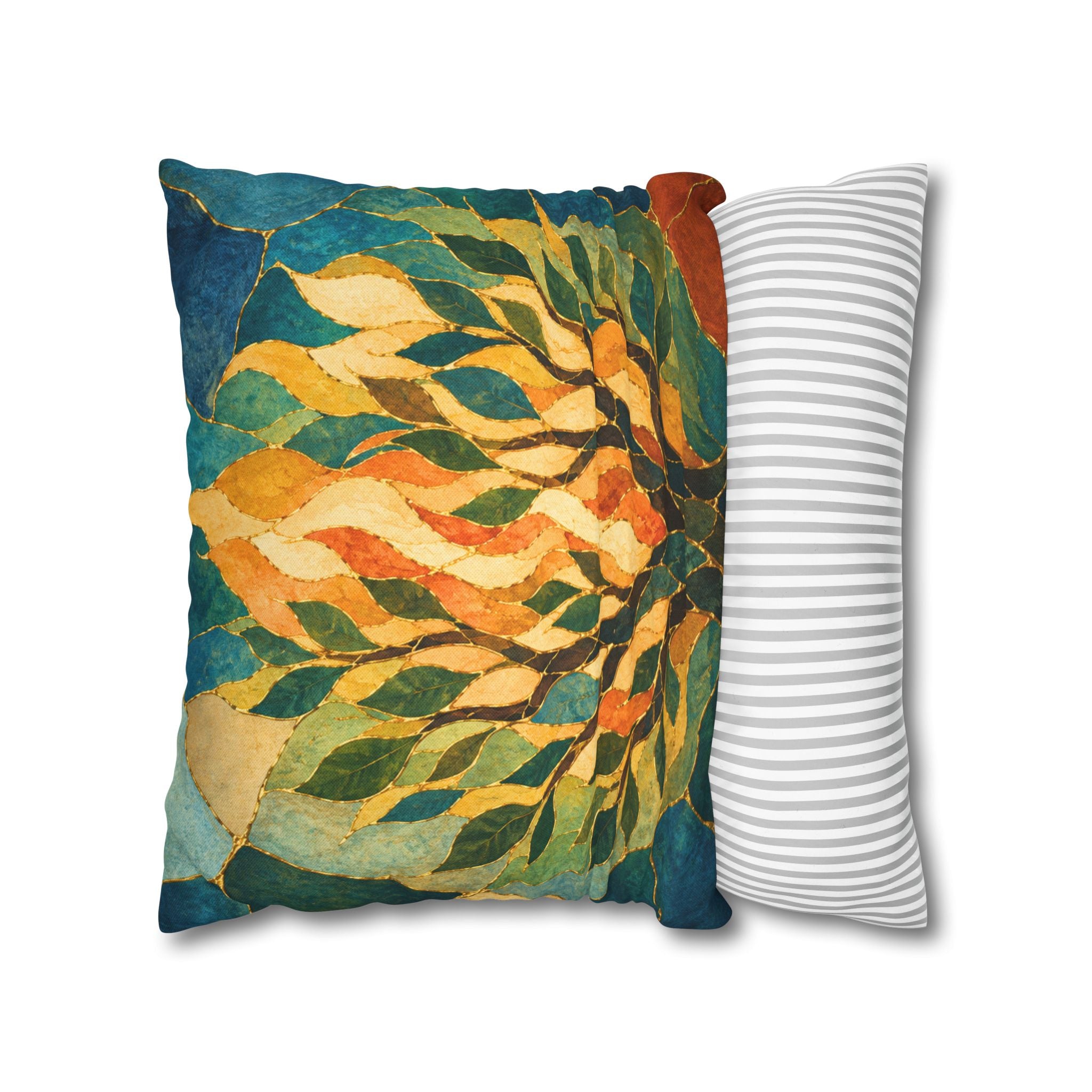 Burning Bush Pillow Cover | Biblical Kintsugi Art | Spiritual Decor