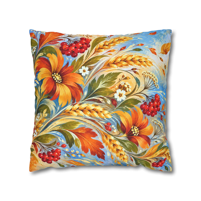 Autumn Flora Pillow Cover | Harvest Scene | Painterly Decor