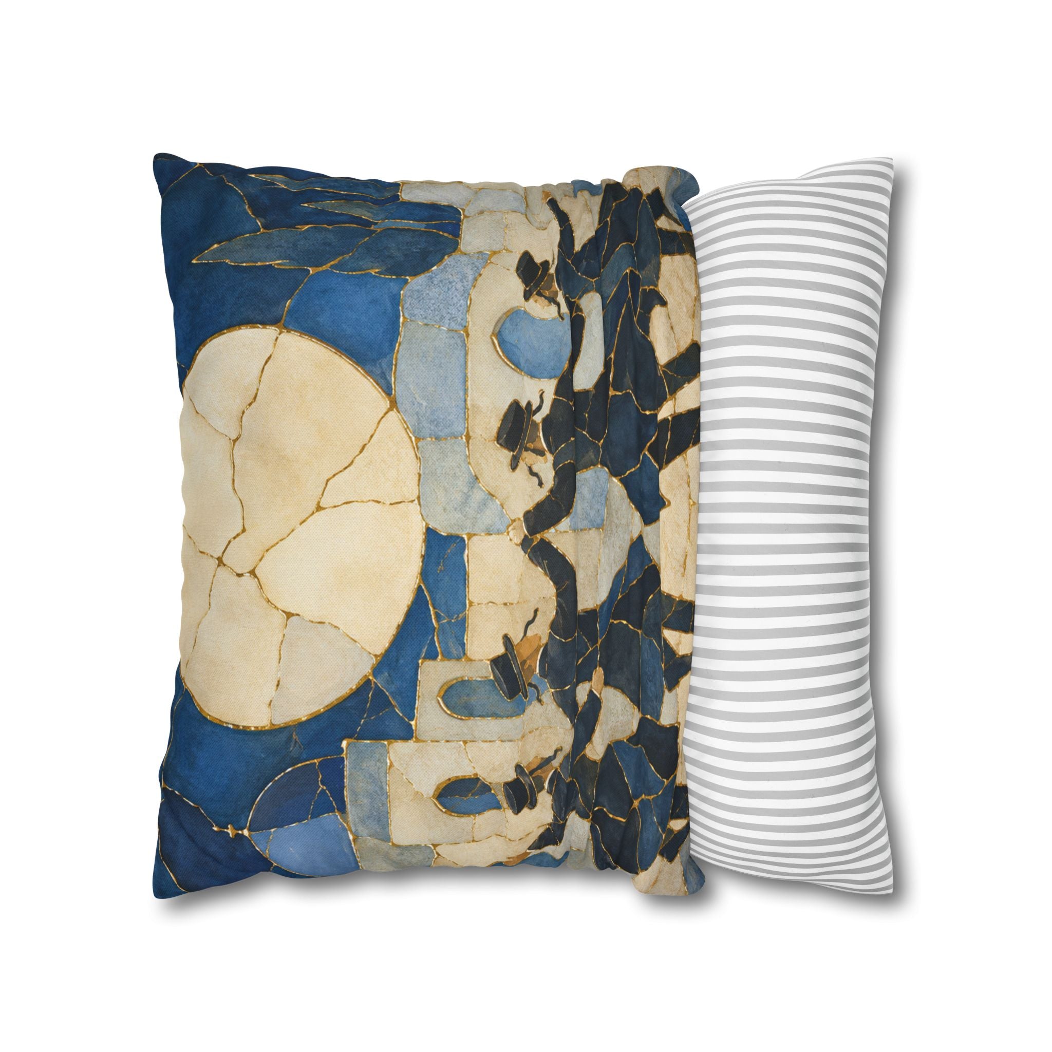 Hasidic Dance Jerusalem Pillow Cover | Kintsugi Jewish Art | Spiritual Decor
