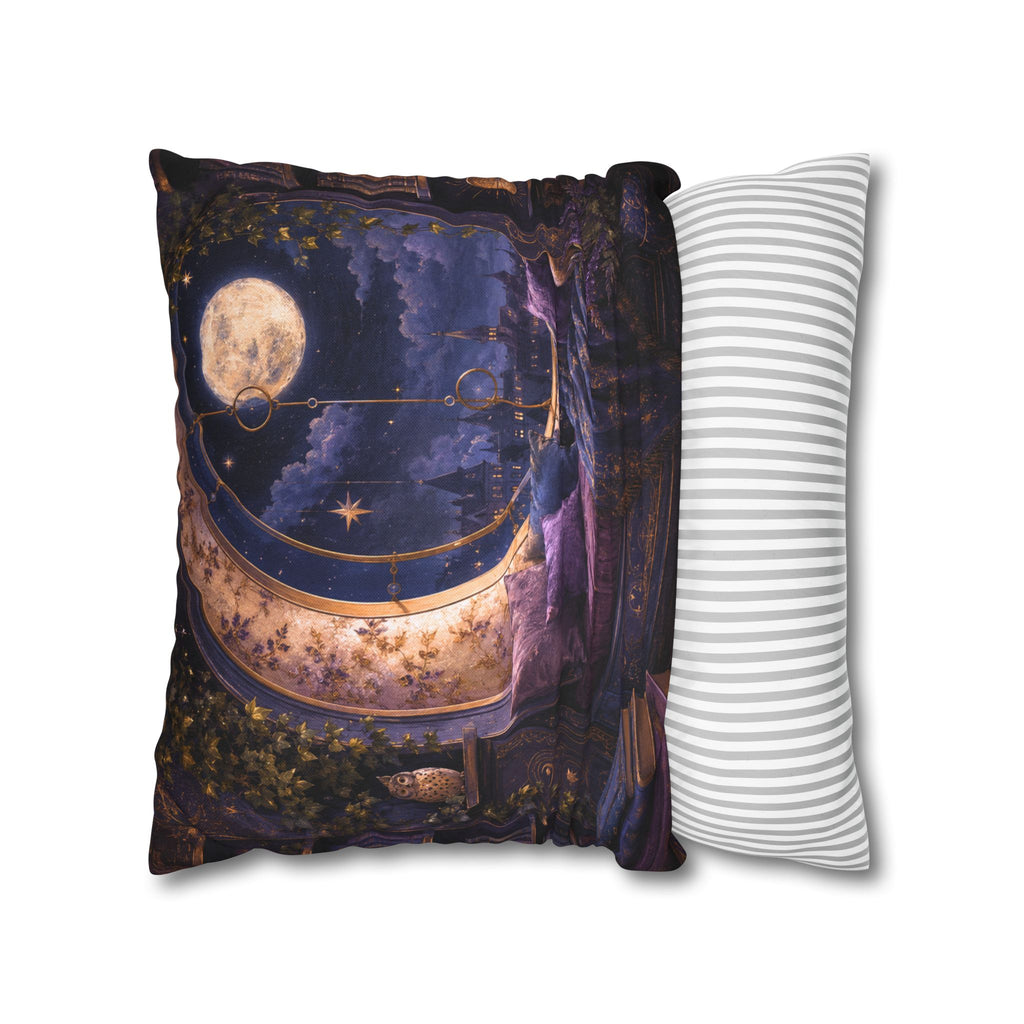 Moon Window Reading Nook Pillow Cover | Fantasy Cozy Art | Magical Decor
