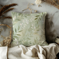 Sage Green Eucalyptus Pillow Case | Soft Botanical Leaf Throw Pillow | Calm Nature Inspired Decor