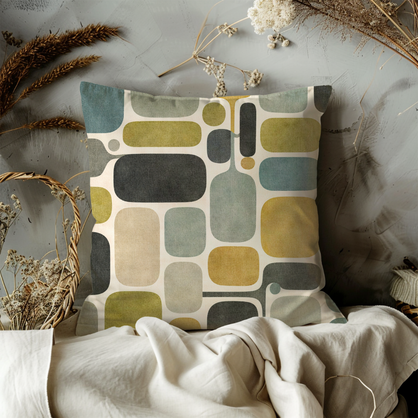 Mid-Century Modern Geometric Pillow Cover – Home Decor