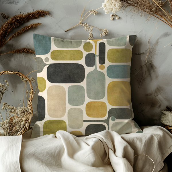 Mid-Century Modern Geometric Pillow Cover – Home Decor