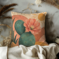 Cactus Flower Pillow Cover | Abstract Desert Art | Boho Decor