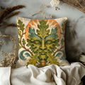 Green Man Pillow Cover | Oak King Art | Pagan Nature Decor