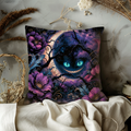 Cheshire Cat Pillow Cover | Gothic Wonderland Art | Dark Fantasy Decor