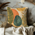 Large Leaves Pillow Cover | Abstract Botanical Art | Boho Decor
