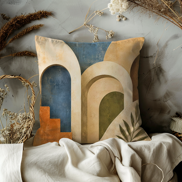 Abstract Arches Pillow Cover – Modern Geometric Art | Boho Decor
