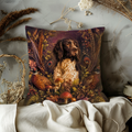 Springer Spaniel Pheasant Pillow Cover | Dark Forest Wildlife Art | Moody Sporting Decor