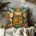 High Priest Breastplate Pillow Cover | Choshen Jewish Art | Gold Crackle Decor