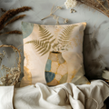 Fern Vase Mosaic Pillow Cover | Boho Botanical Art | Gold Crackle Decor