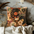 Vinyl Djembe Music Pillow Cover | Soul Rhythm Art | Gold Crackle Decor