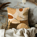 Minimalist Drums Pillow Cover | Boho Percussion Art | Gold Crackle Decor