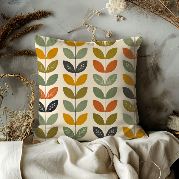 Mid Century Leaf Pillow Cover – Home Decor