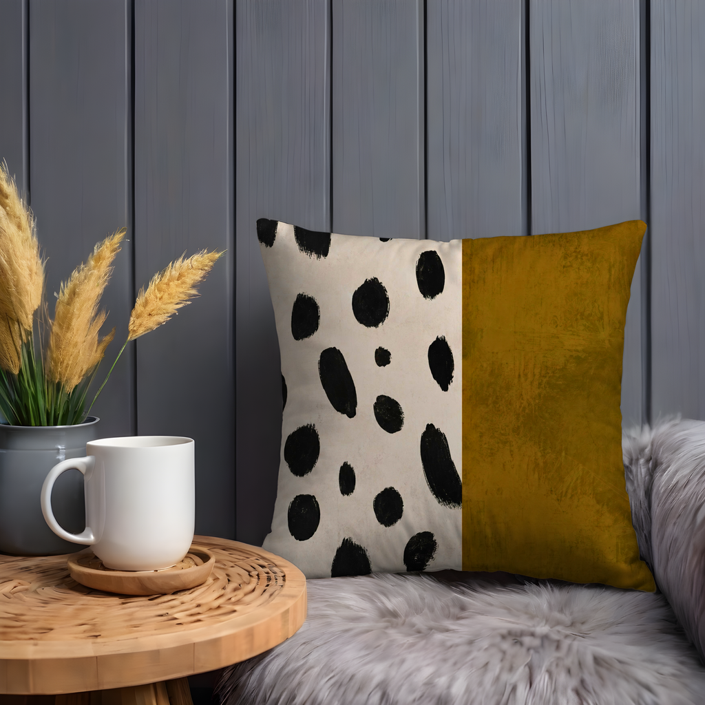 Abstract Dot Pillow Cover | Modern Minimalist Art | Gold Crackle Decor