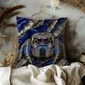 Jumping Spider Pillow Cover | Mystic Wildlife Art | Gold Crackle Decor