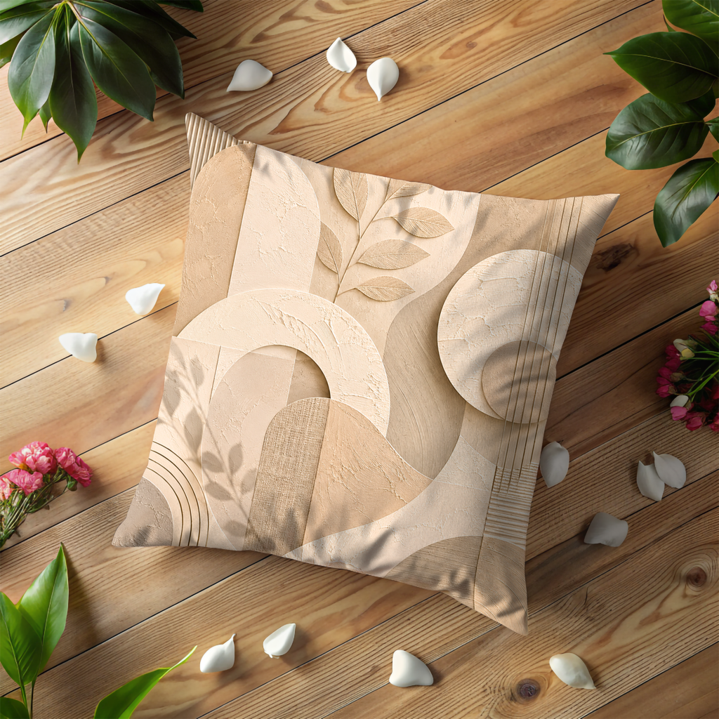 Beige Abstract Pillow Cover | Modern Geometric Art | Minimalist Decor