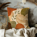 Abstract Boho Ginkgo Pillow Cover | Earth Tone Botanical Art | Modern Decor
