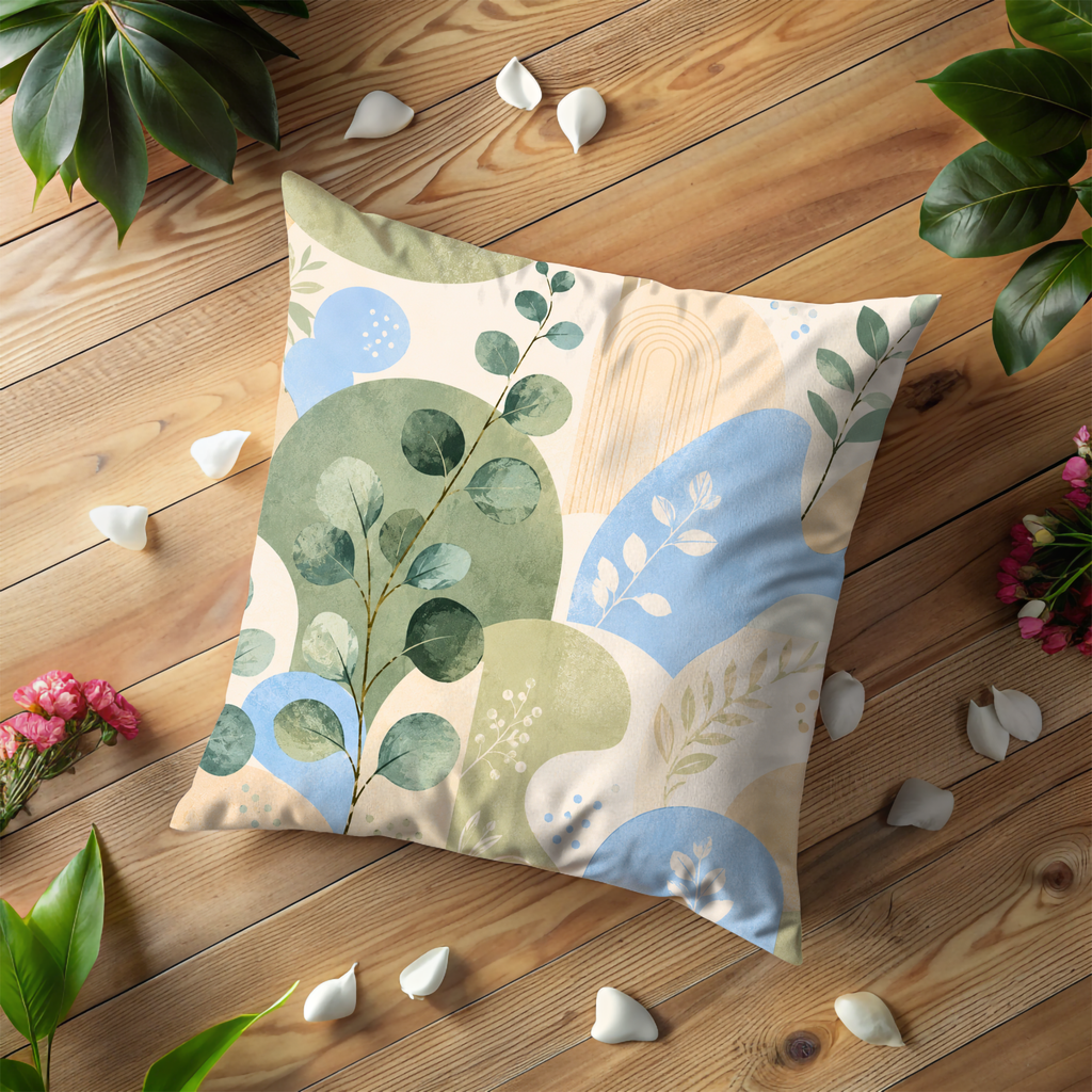 Eucalyptus Abstract Pillow Cover | Boho Botanical Art | Calm Decor