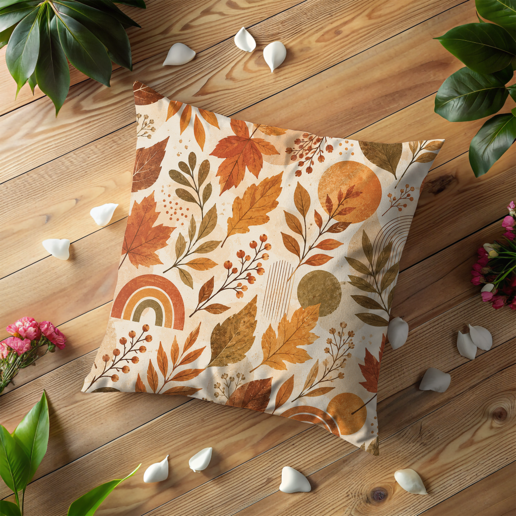 Autumn Leaves Pillow Cover | Fall Botanical Art | Cozy Nature Decor