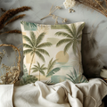 Tropical Palm Pillow Cover | Sunset Beach Art | Coastal Decor