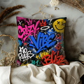 Graffiti Pillow Case| Crazy Vibes Pillow Cover | Urban Graffiti Art
