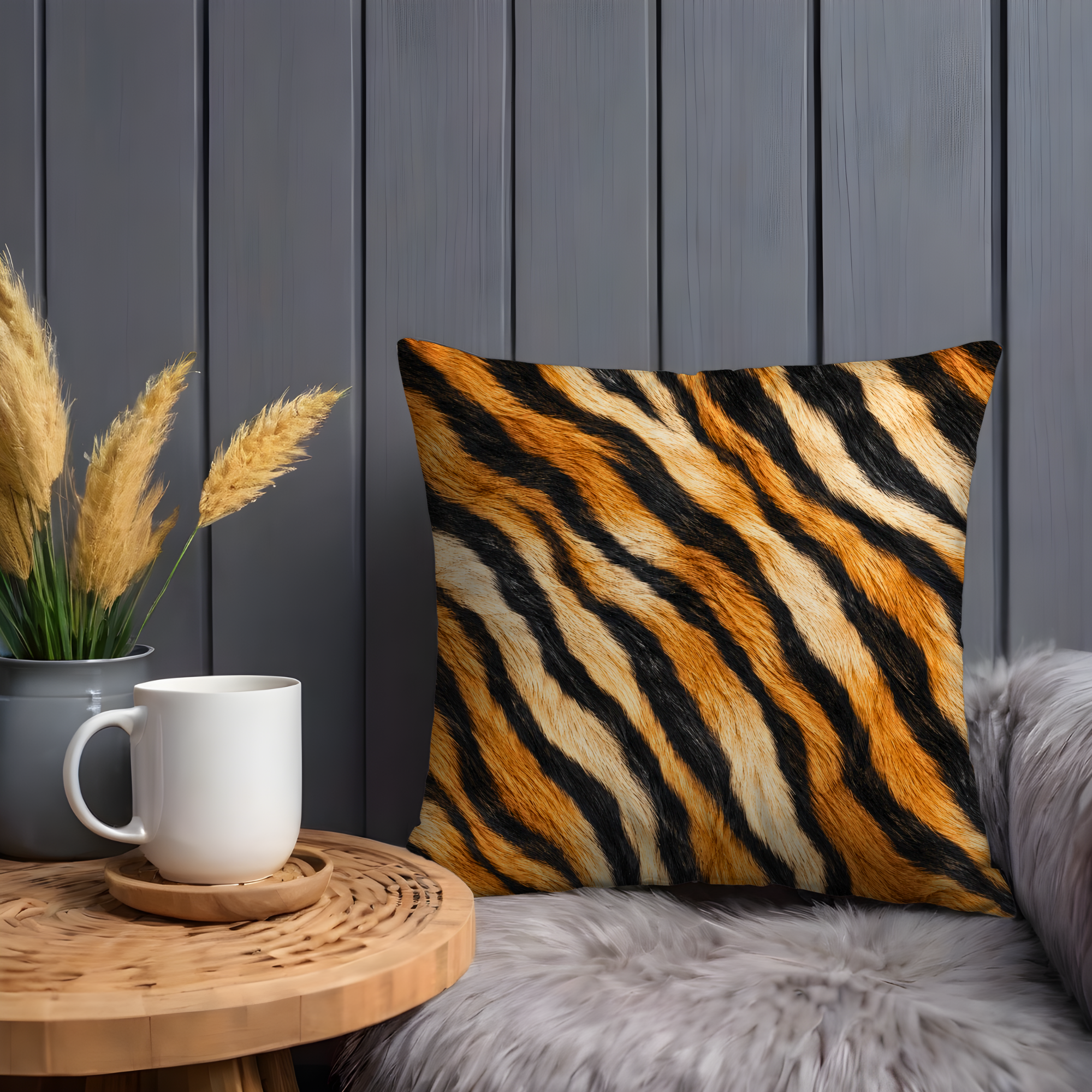 Tiger Stripe Pillow Cover | Bold Animal Print Art | Wild Decor