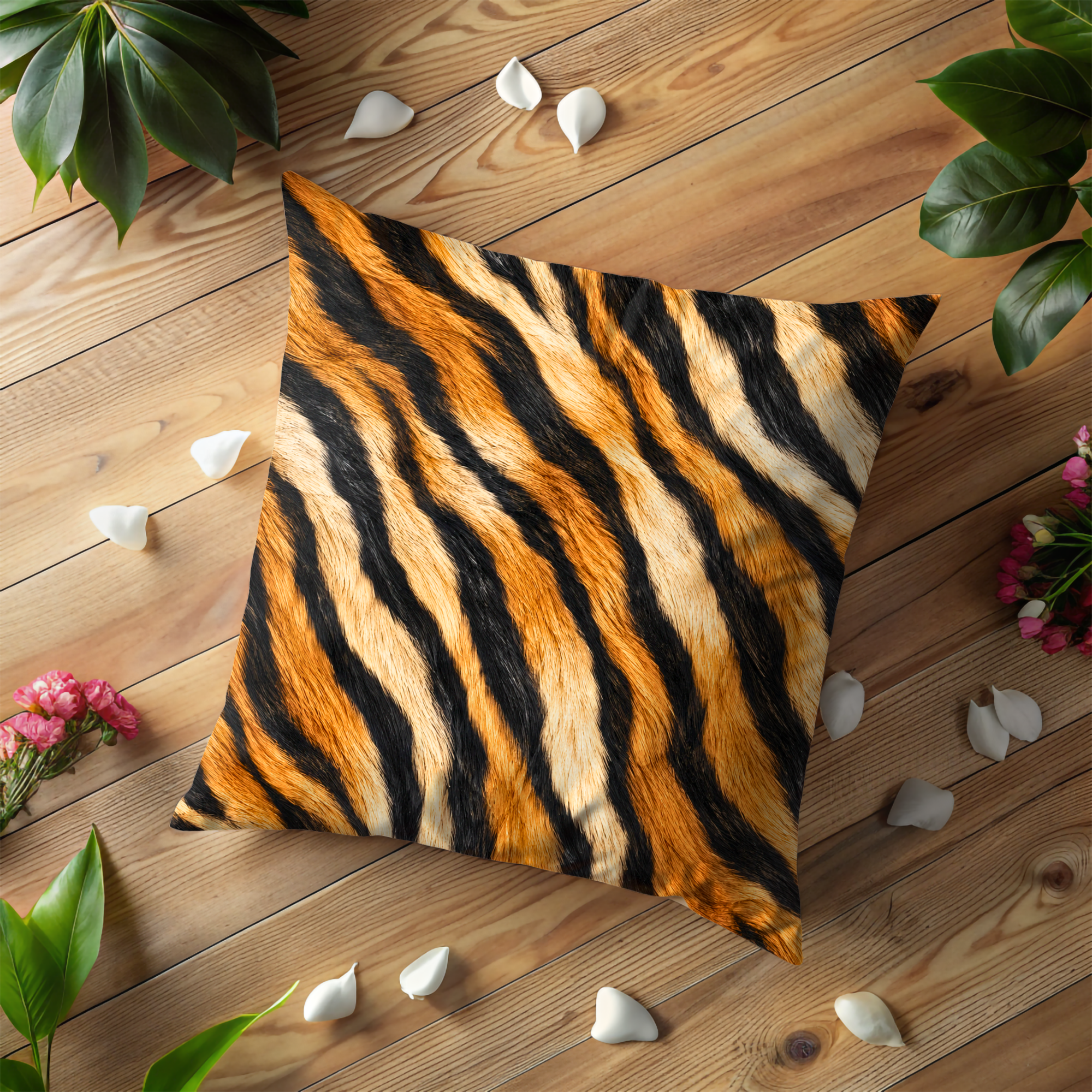 Tiger Stripe Pillow Cover | Bold Animal Print Art | Wild Decor
