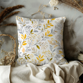 Delicate Golden Branches Pillow Cover | Elegant Botanical Art | Neutral Boho Decor