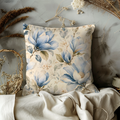 Blue Magnolia Pillow Cover | Elegant Floral Art | Soft Nature Decor