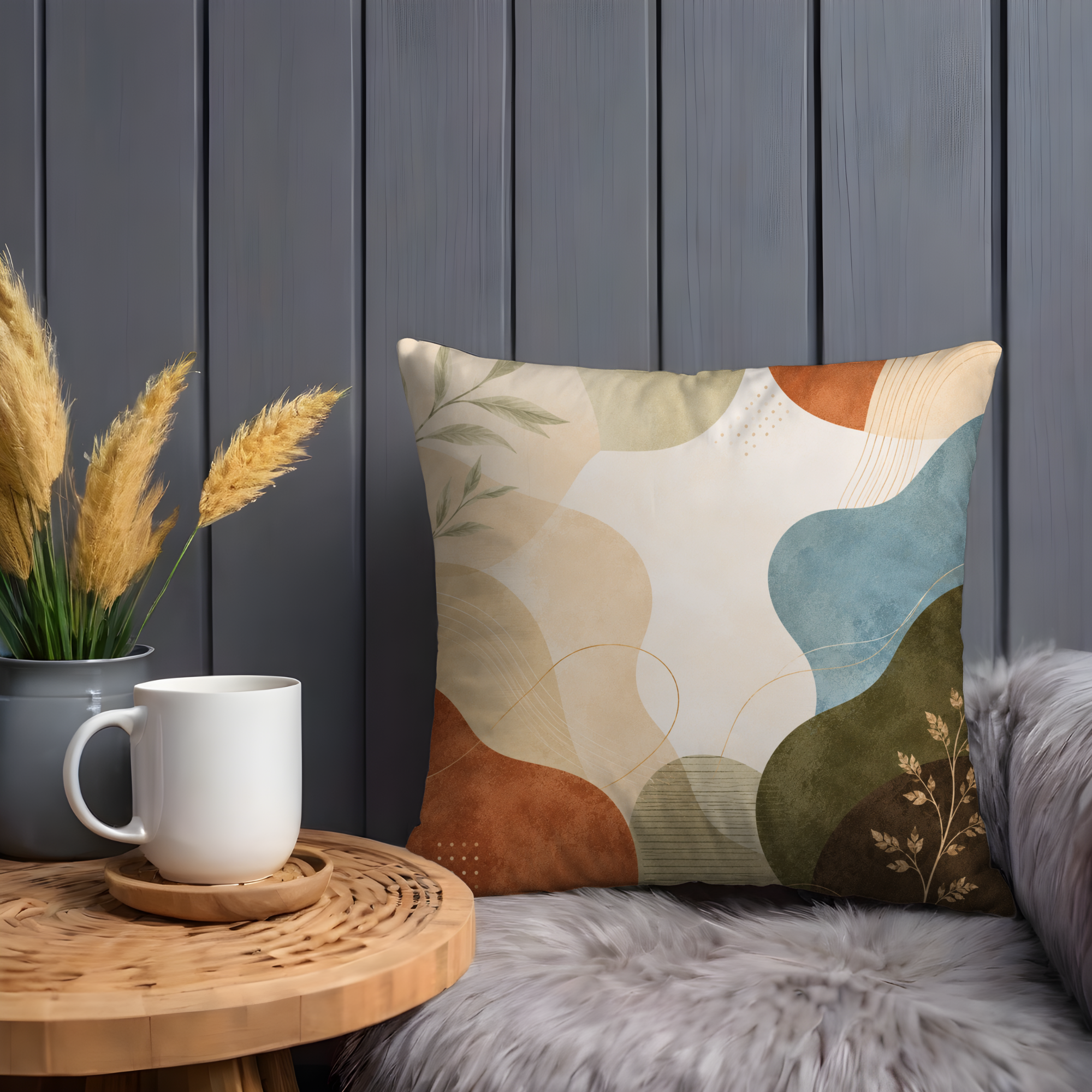 Earth Tone Abstract Pillow Cover | Modern Boho Art | Elegant Neutral Decor