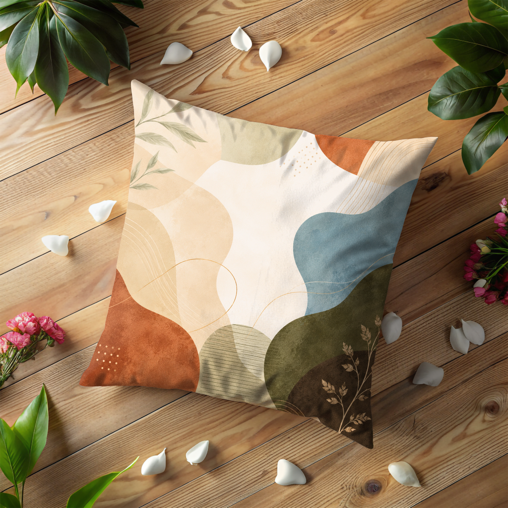 Earth Tone Abstract Pillow Cover | Modern Boho Art | Elegant Neutral Decor