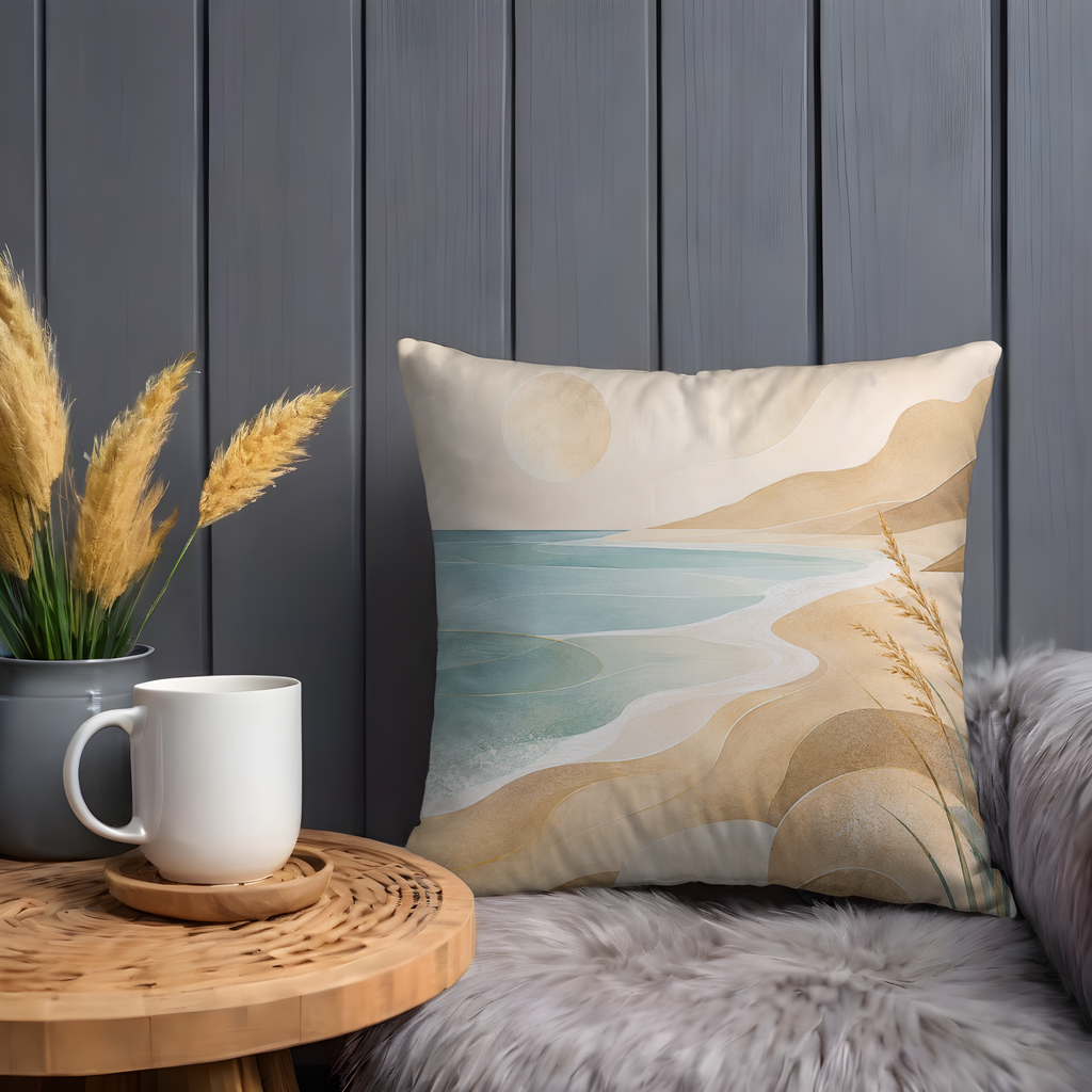 Coastal Dunes Pillow Cover | Serene Beach Art | Neutral Boho Decor