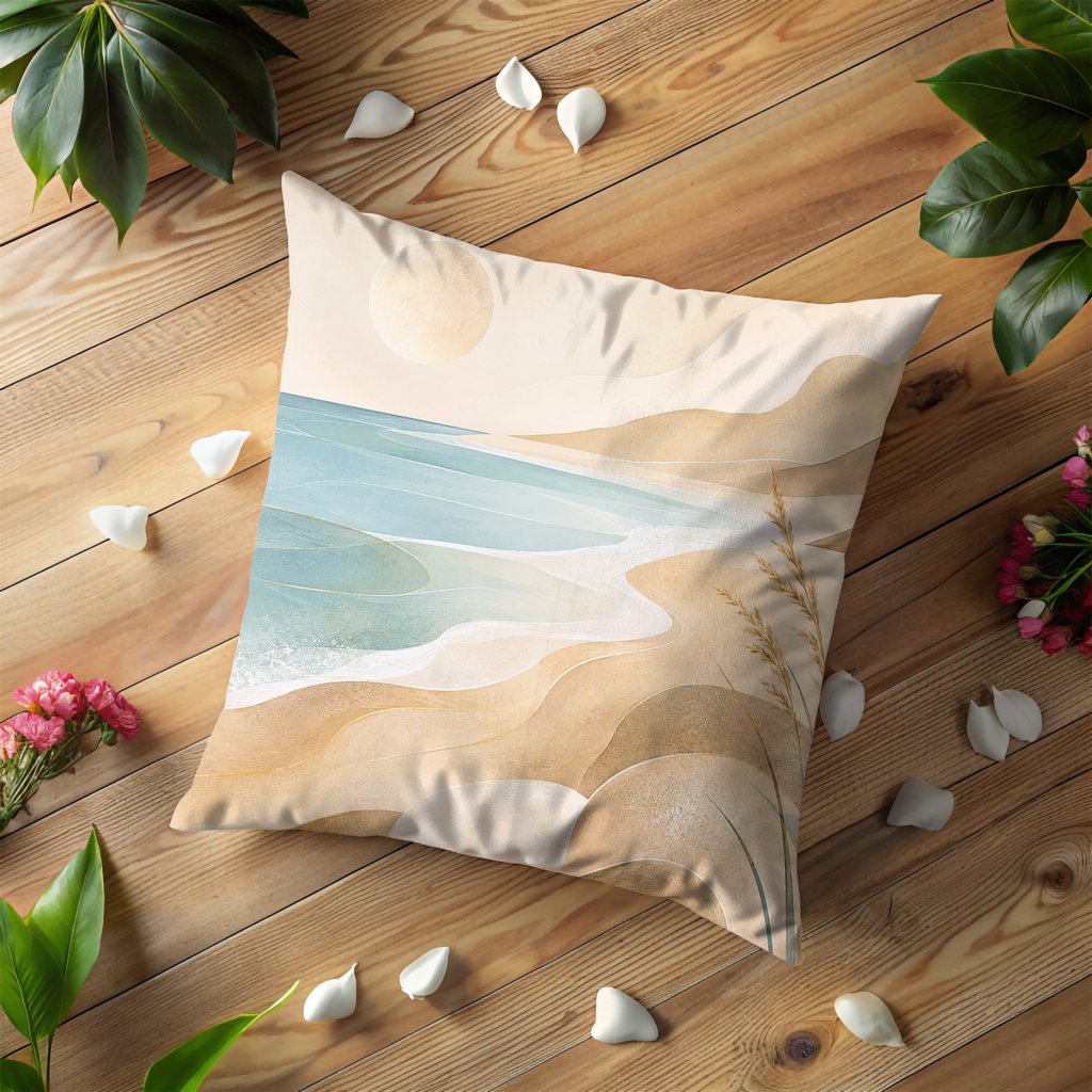 Coastal Dunes Pillow Cover | Serene Beach Art | Neutral Boho Decor