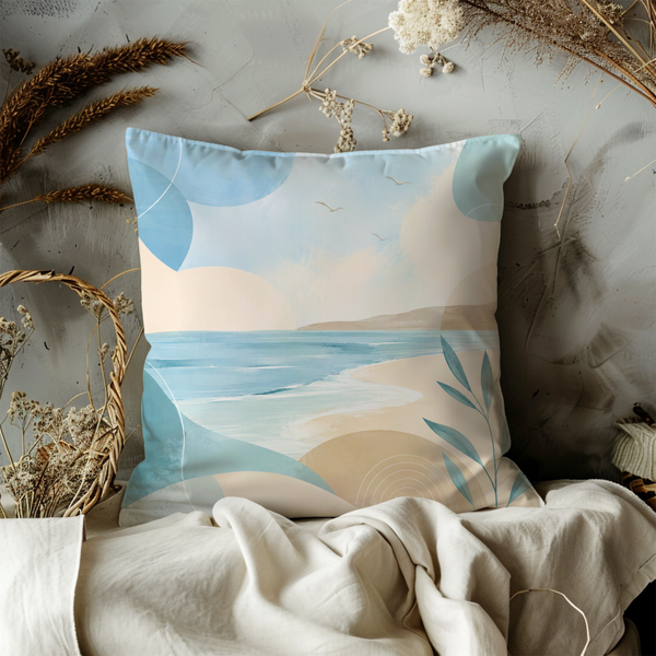 Coastal Dunes Pillow Cover – Serene Beach Art | Neutral Boho Decor