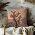 Desert Cactus Pillow Cover | Sunset Landscape Art | Southwestern Decor