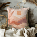 Desert Sunset Pillow Cover | Serene Landscape Art | Neutral Boho Decor