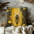 Yellow Wasp Pillow Cover | Honeycomb Insect Art | Nature Decor