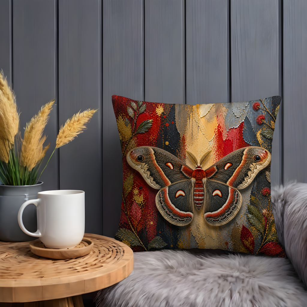 Atlas Moth Pillow Cover | Colorful Insect Art | Nature Decor