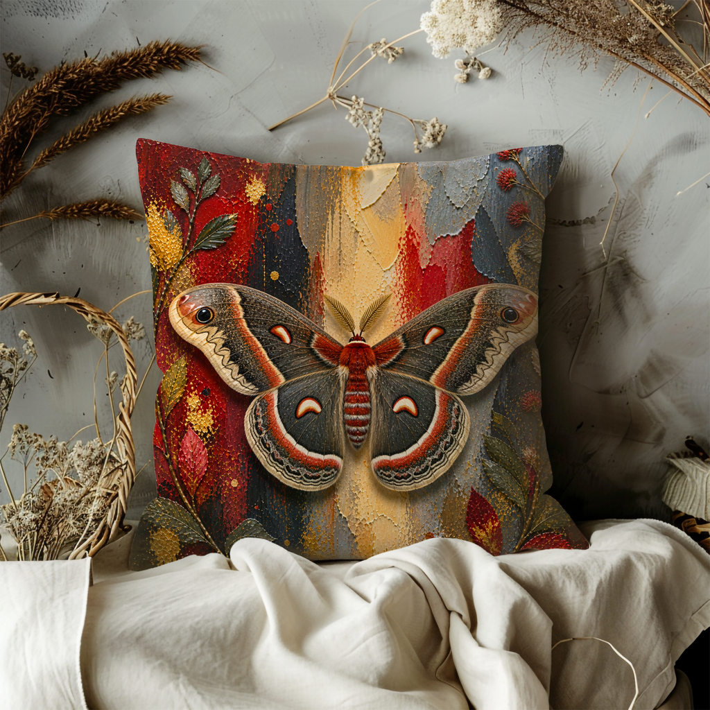 Atlas Moth Pillow Cover | Colorful Insect Art | Nature Decor