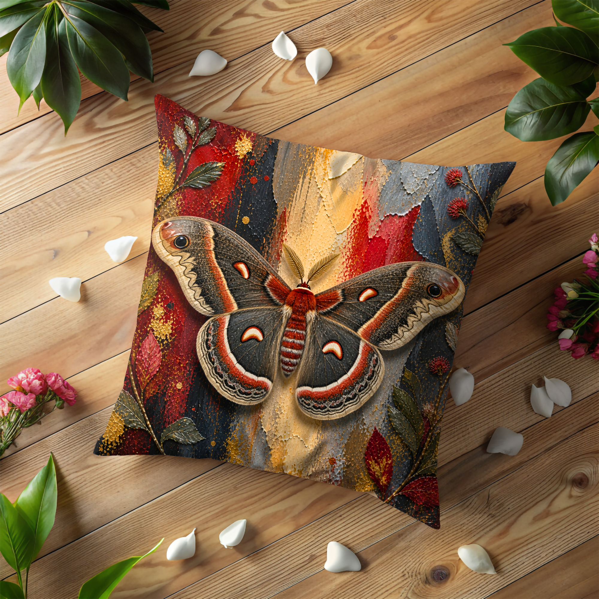 Atlas Moth Pillow Cover | Colorful Insect Art | Nature Decor
