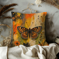 Checkerspot Butterfly Pillow Cover | Vibrant Insect Art | Nature Decor