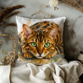 Bengal Cat Pillow Cover | Cute Animal Art | Soft Nature Decor