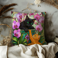 Stained Glass Cats Pillow Cover | Elegant Animal Art | Vibrant Decor