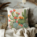 Succulent Cactus Pillow Cover | Desert Floral Art | Southwestern Decor