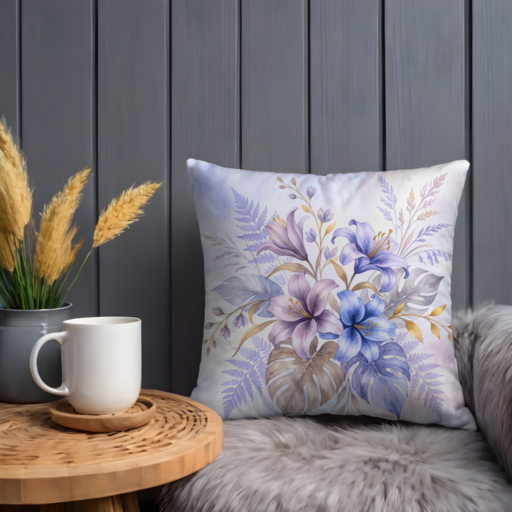 Lilies Tropical Pillow Cover | Delicate Floral Art | Soft Nature Decor