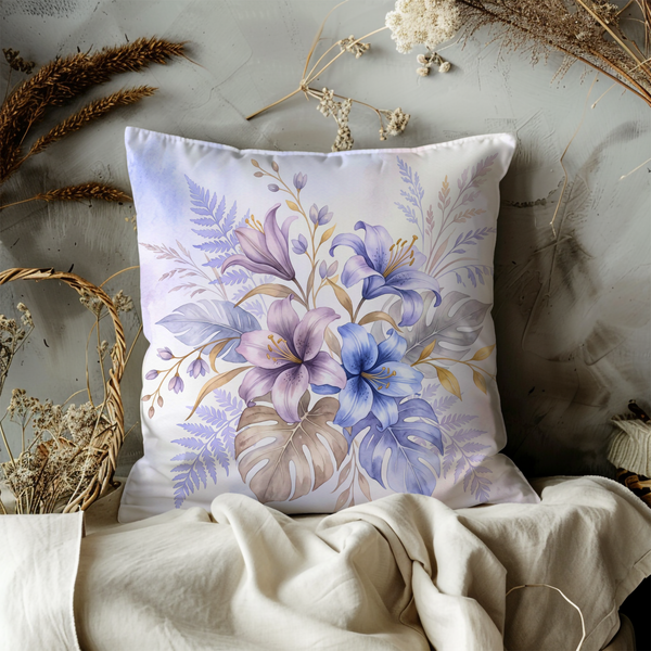 Lilies Tropical Pillow Cover – Delicate Floral Art | Soft Nature Decor