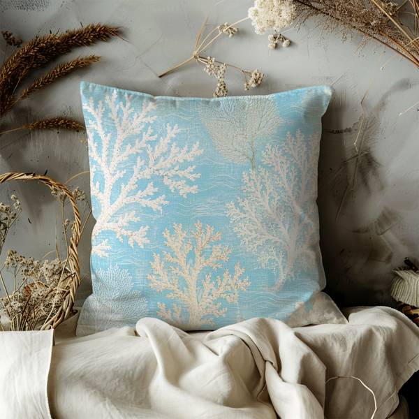 Coral Pattern Pillow Cover – Ocean Art | Nautical Decor