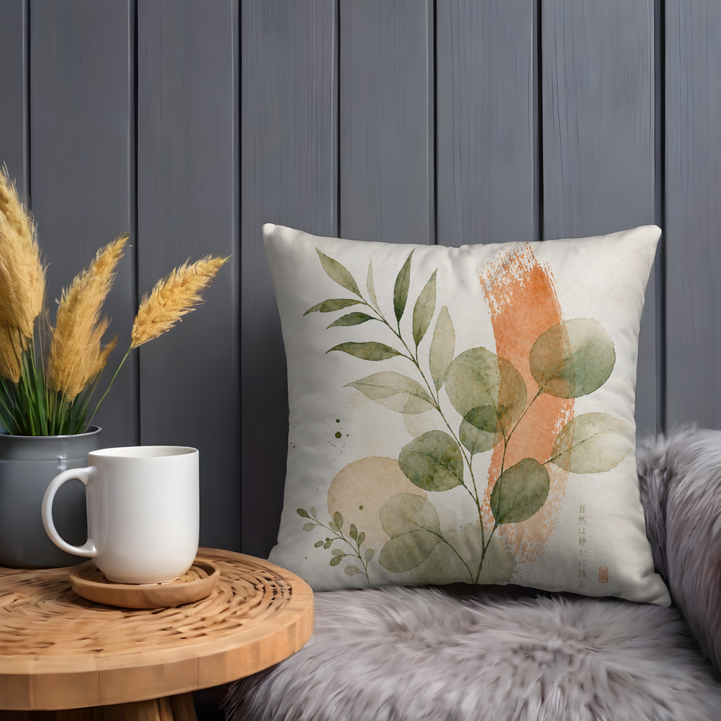 Eucalyptus Watercolor Pillow Cover | Elegant Botanical Art | Soft Nature Decor